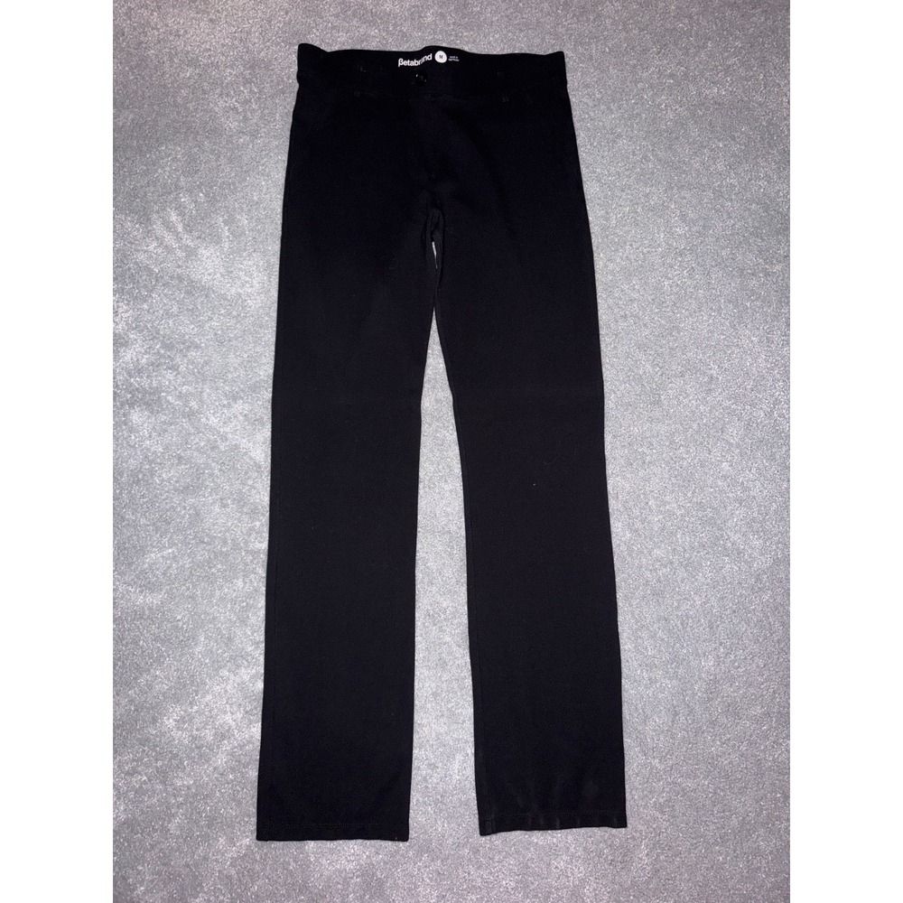 Betabrand yoga/dress black pants Ponte Straight Leg Medium PullOn Work Out‎